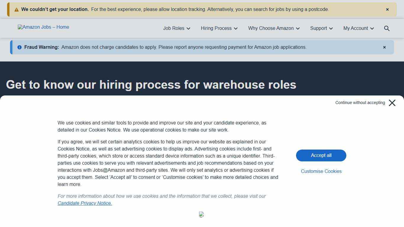 Warehouse Roles Hiring Process Jobs at Amazon