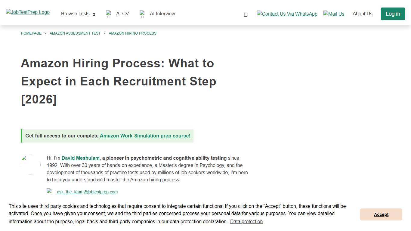 Amazon Hiring Process: What to Expect in Each Step [2026] - JobTestPrep